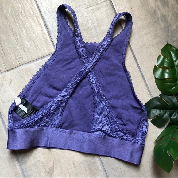 Urban outfitters “out from under” lace halter Racerback purple bralette. Size S - Picture 5 of 8